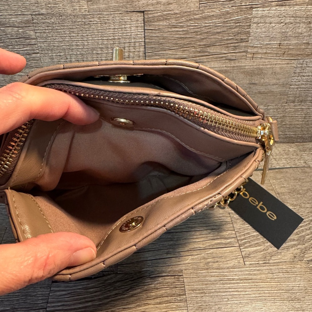 Bebe Quilted Brown Crossbody Bag - Picture 5 of 8